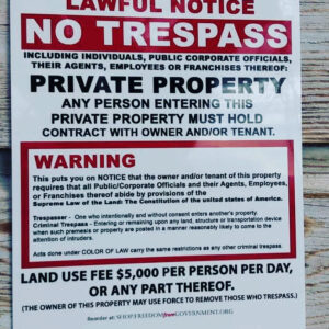 No Trespass notice